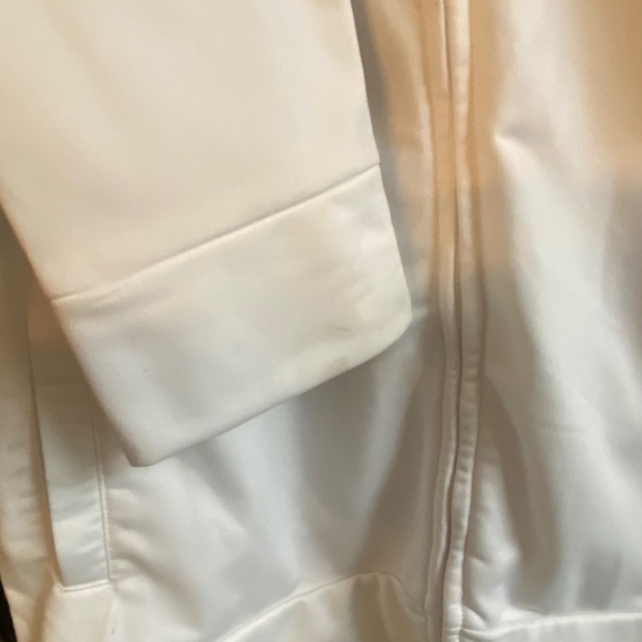 Adidas Jacket Boys Large Size 18/20 White & Black 3 stripe - Picture 6 of 7